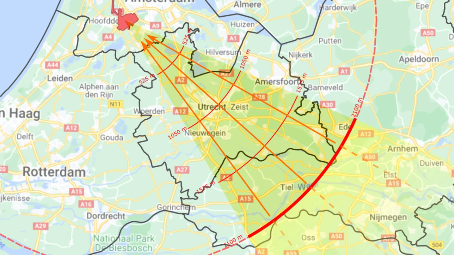 kaart van de route